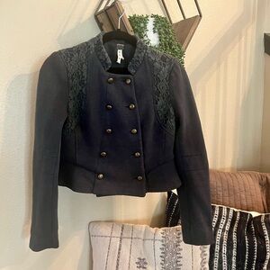 GUC Free People + We the Free Victorian Lace Military Peplum Jacket Size 4